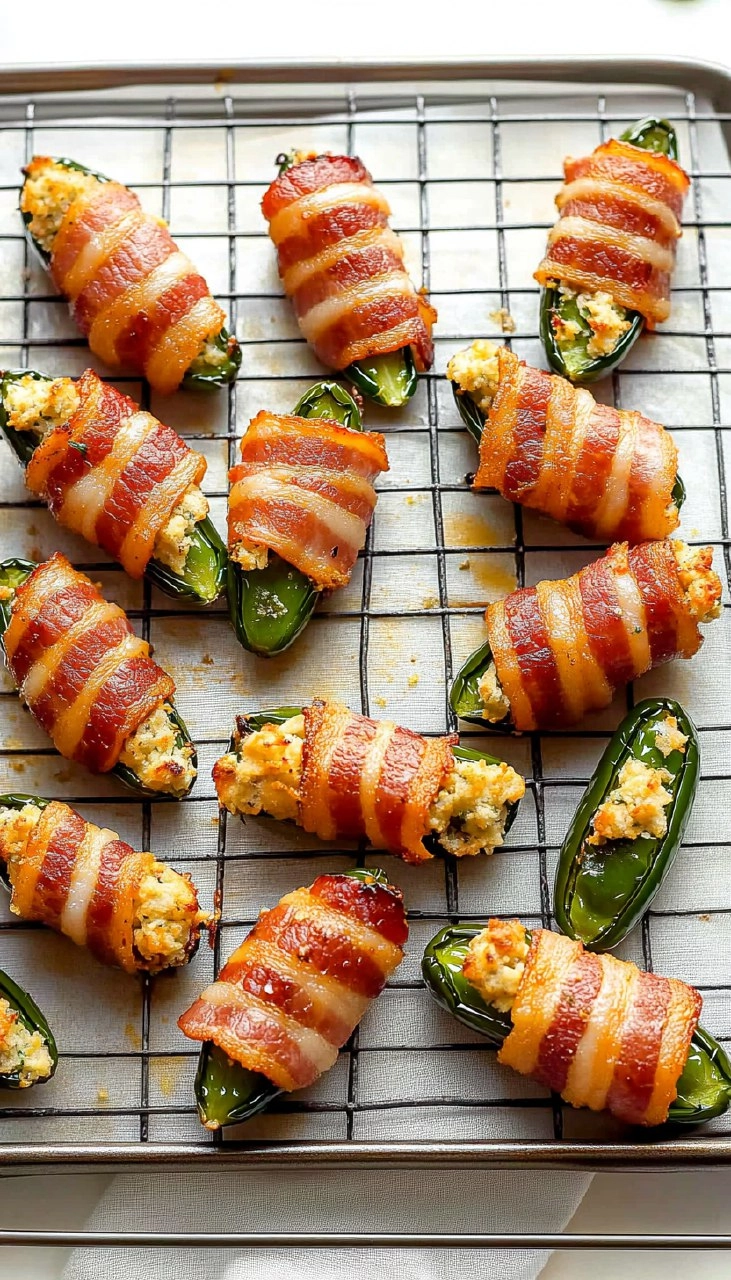 Bacon Wrapped Cheesy Stuffed Jalapeños