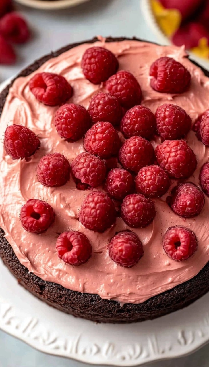 Chocolate Cake with Raspberry Cream Cheese Frosting 147 Chocolate Cake with Raspberry Cream Cheese Frosting