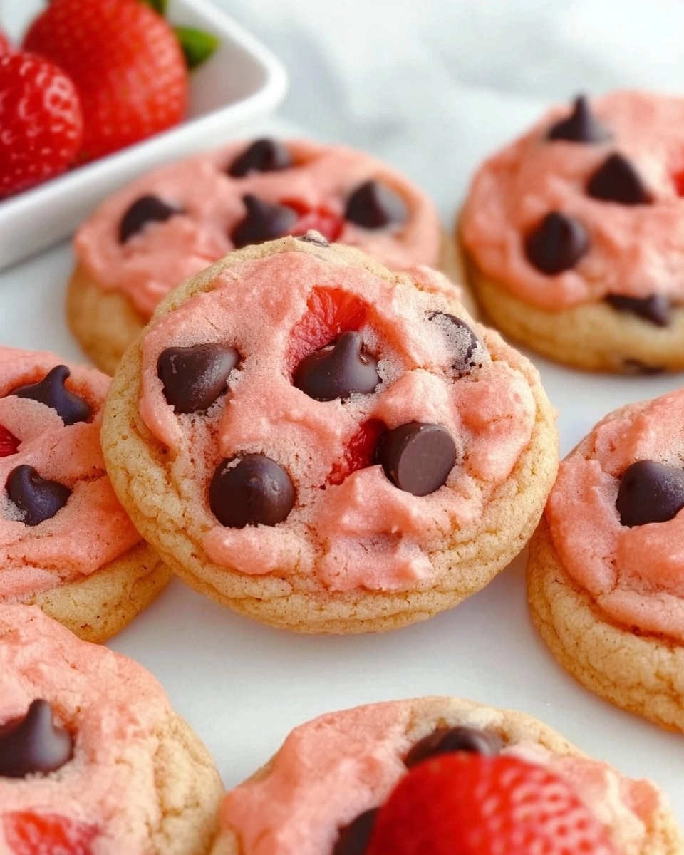 Easy Strawberry Chocolate Chip Cake Mix Cookies