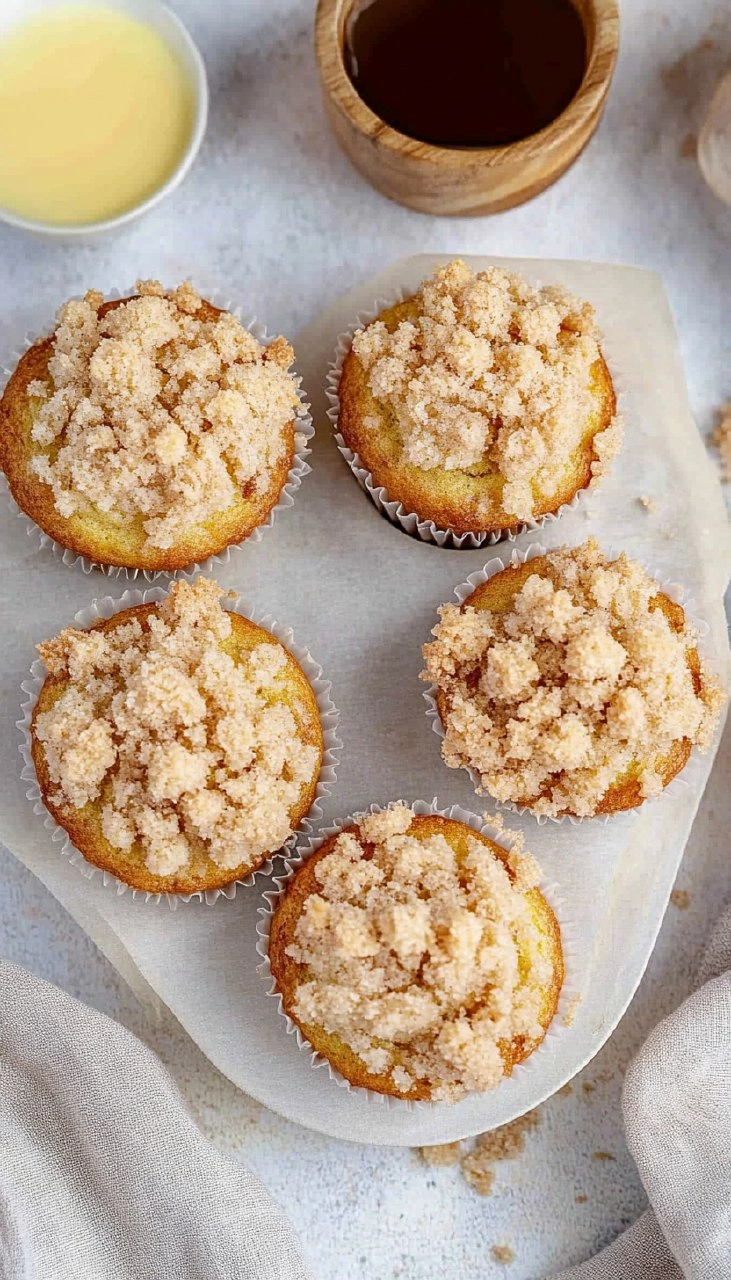 Easy Vanilla Muffins with Crumb Topping