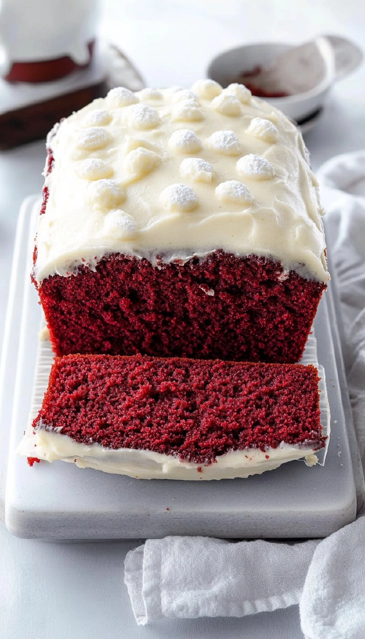 Red Velvet Loaf Cake with Cream Cheese Frosting 142 Red Velvet Loaf Cake with Cream Cheese Frosting