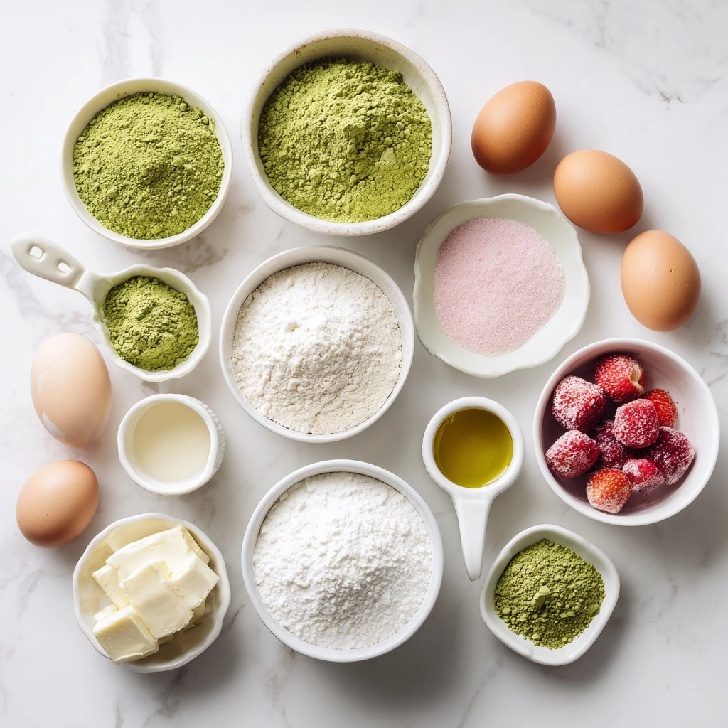 Strawberry Matcha Latte Cake 141 Strawberry Matcha Latte Cake