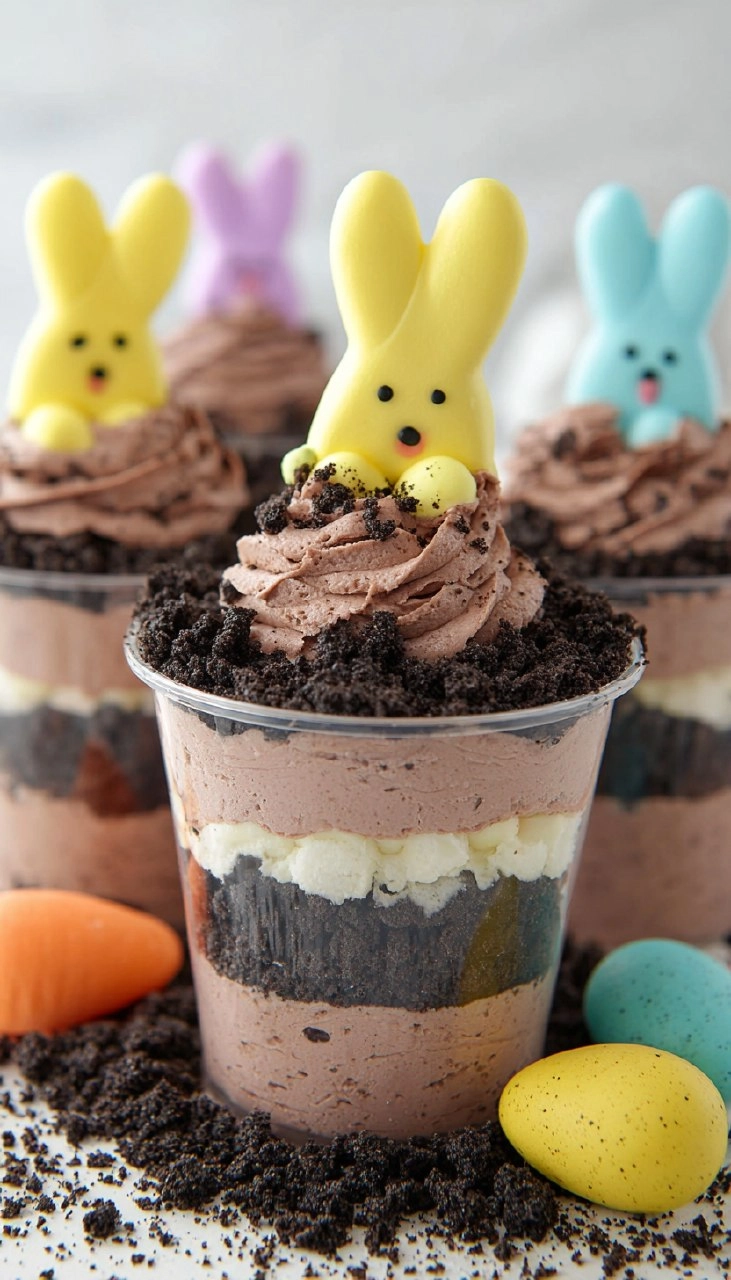 Easter Oreo Dirt Cake Cups