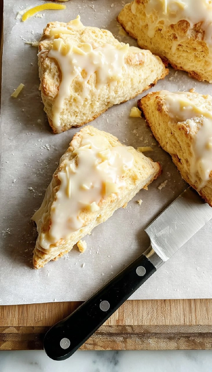 Flaky Lemon White Chocolate Scones