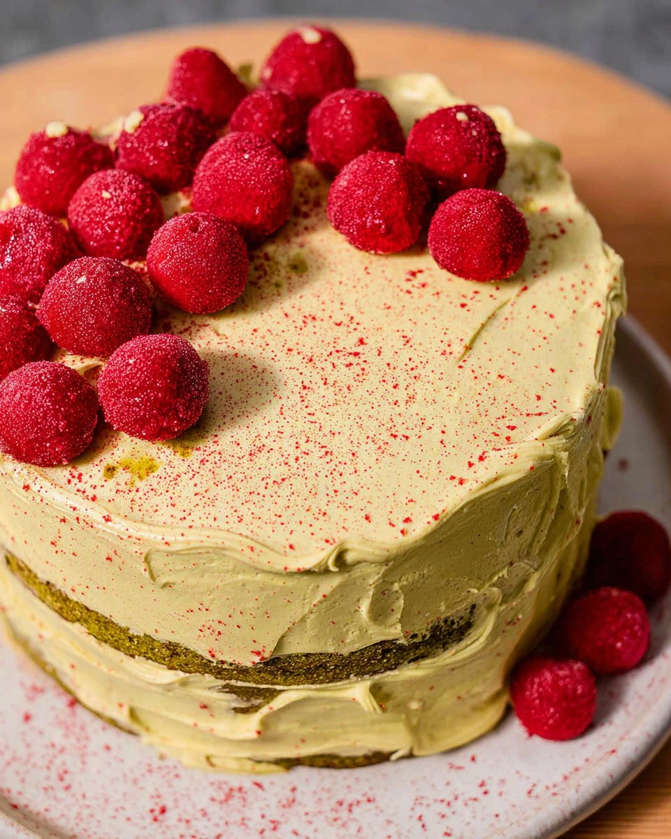Pistachio Raspberry Cake