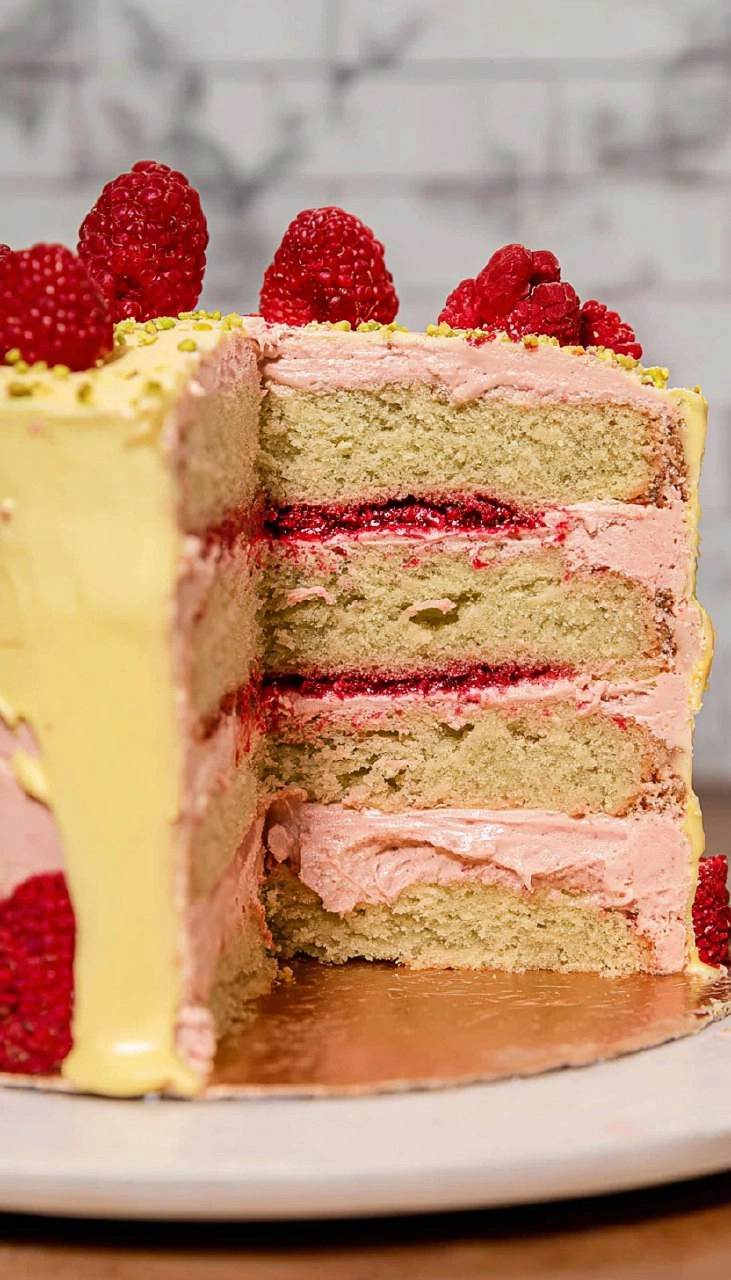 Pistachio Raspberry Cake