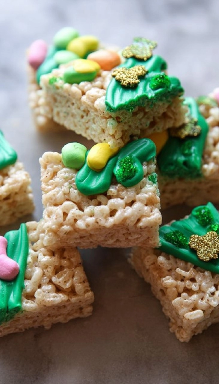St. Patrick's Day Dipped Rice Krispie Treats