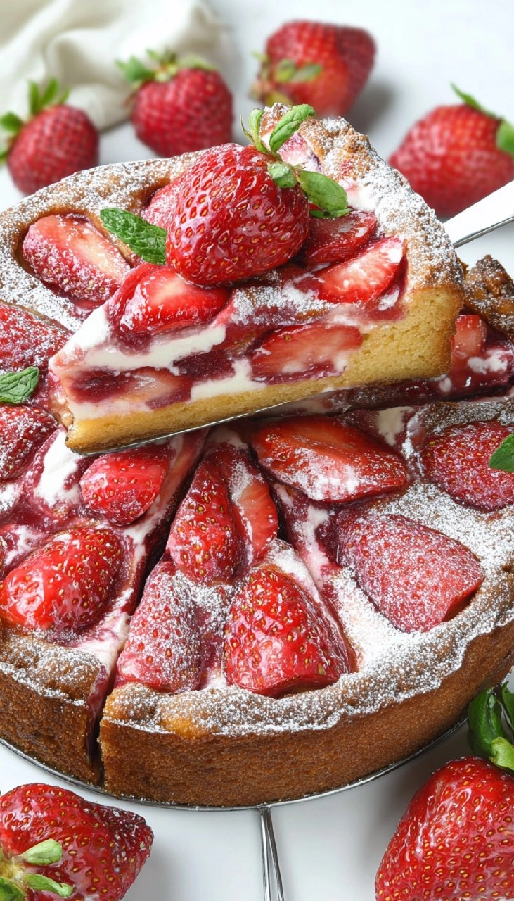 Strawberry Cake with Fresh Strawberries