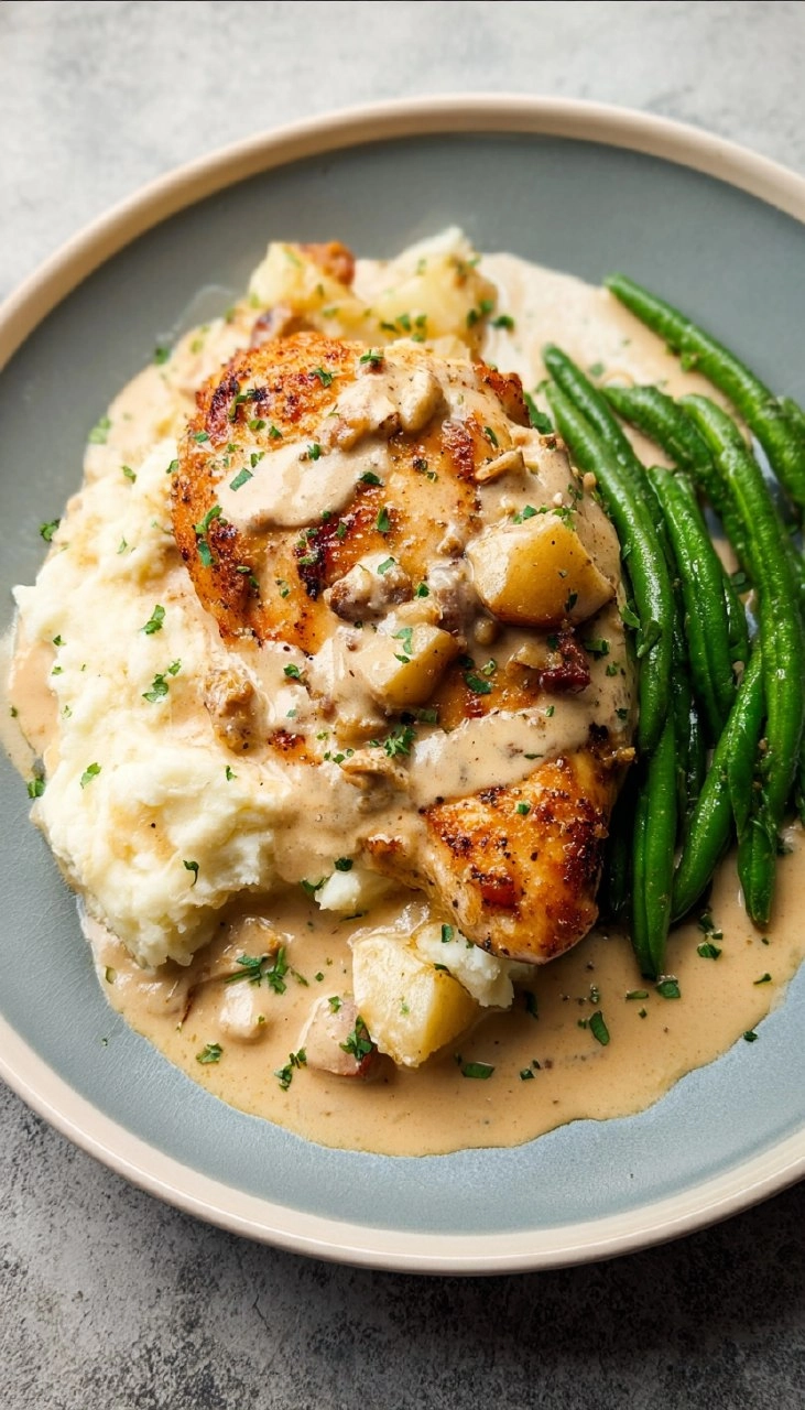 Pan Fried Chicken in Cream Sauce
