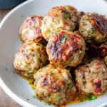 Pesto-Meatballs-in-Sundried-Tomato-Sauce-with-Crispy-Prosciutto-Recipe