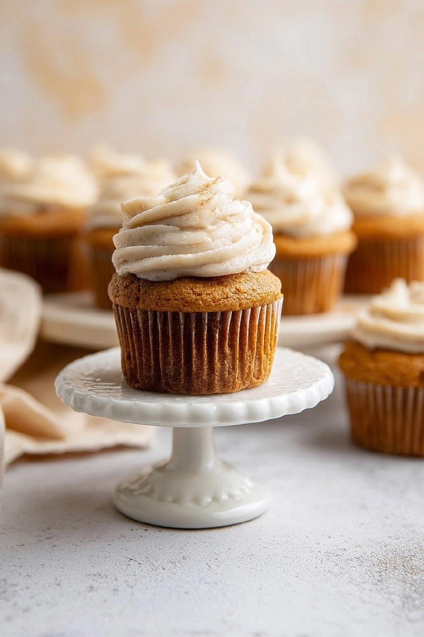 Banana Cupcakes with Vanilla Ermine Frosting