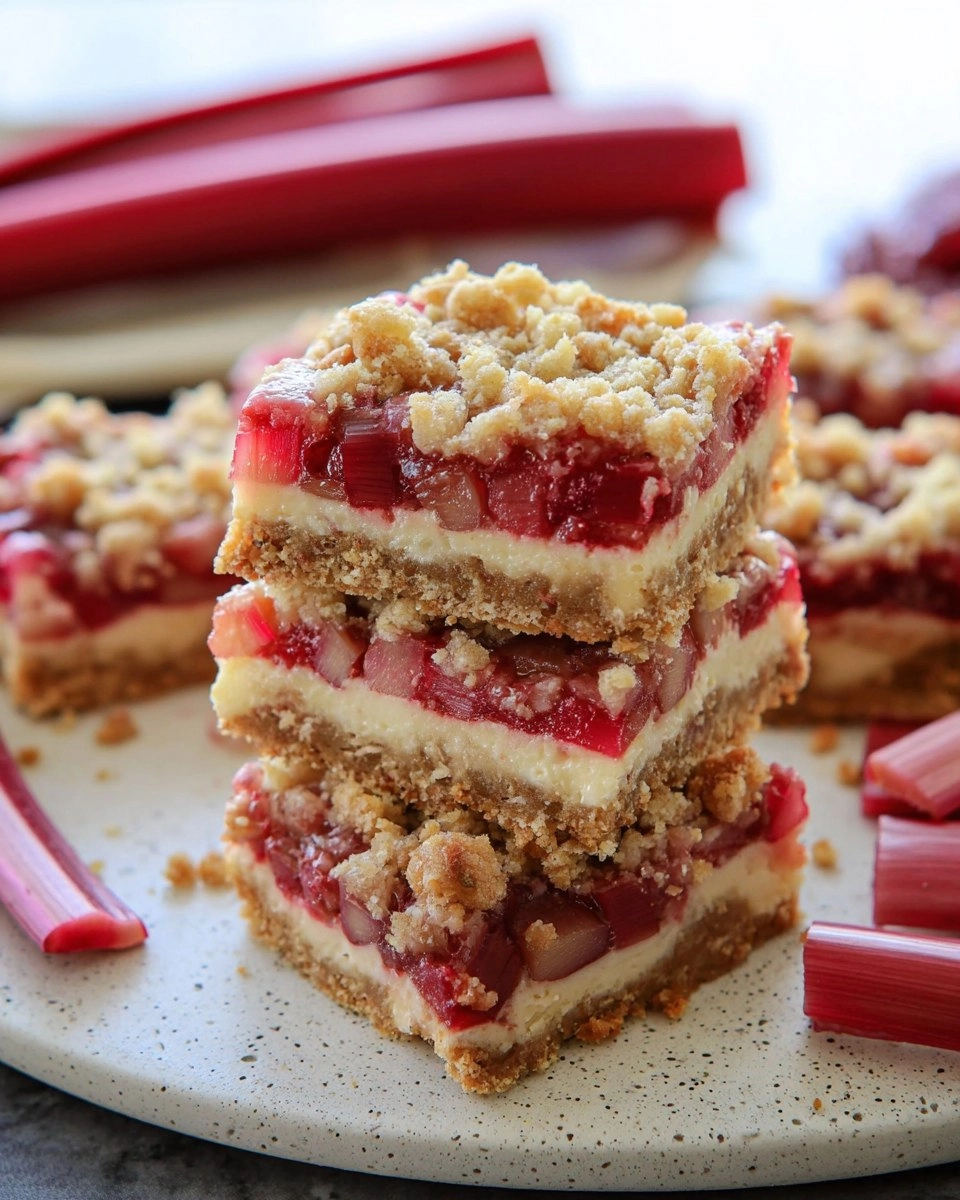 Rhubarb Cheesecake Bars with Crumble Topping 135 Rhubarb Cheesecake Bars with Crumble Topping
