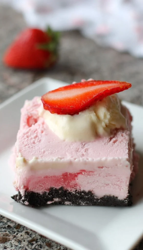 Strawberry-Cheesecake-Ice-Cream-Dessert-Recipe