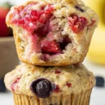 Triple Berry Banana Muffins 133 Triple-Berry-Banana-Muffins-Recipe