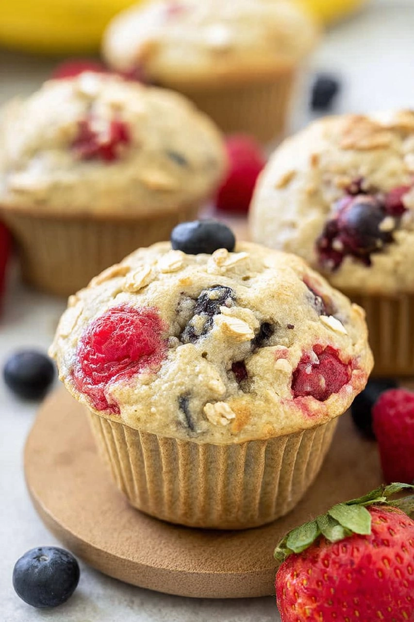 Triple Berry Banana Muffins 132 Triple Berry Banana Muffins