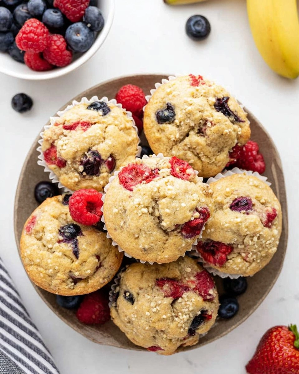 Triple Berry Banana Muffins 131 Triple Berry Banana Muffins